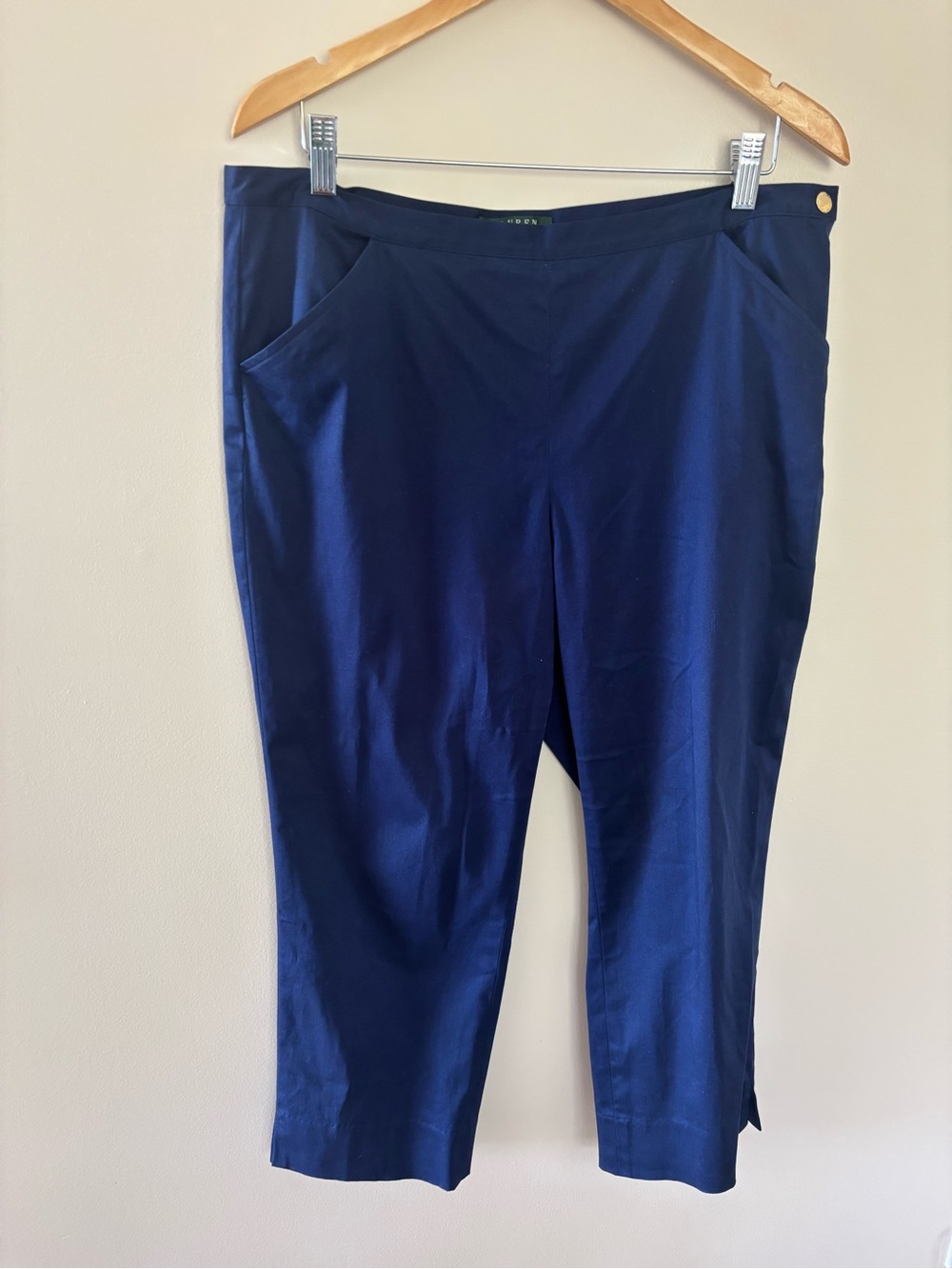 LRL Lauren Ralph Lauren Women's Capris Pants Size 14P Navy Blue